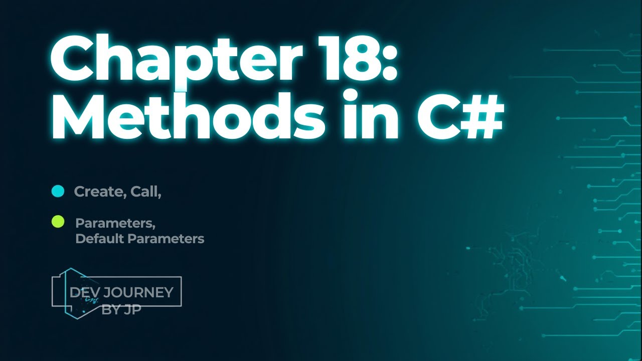 Chapter 18: Methods in C# | Create, Call, Parameters & Default Parameters | C# Zero to Hero