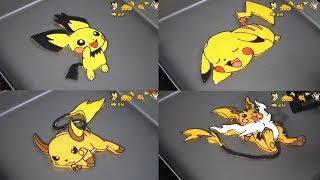 포켓몬스터 피카츄 특집 피츄피카츄라이츄메가라이츄 진화 과정 팬케이크 아트 Pokemon Pichu Picheochu Raichu Mega Raichu