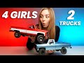 4 Girls COMPETE with 2 RC Trucks (Chevy K10 VS Glacier)