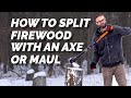 How To Split Wood With an Axe or a Maul- Beginners Guide