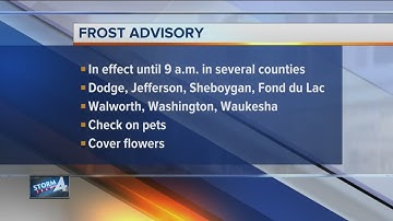 Frost Advisory in effect until 9 a.m. Thursday