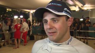 2016 Abu Dhabi - Post-Qualifying:  Button, Palmer and Massa on Qualifying