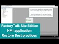 Restaurer une application hmi factorytalk view studio site edition  les meilleures pratiques