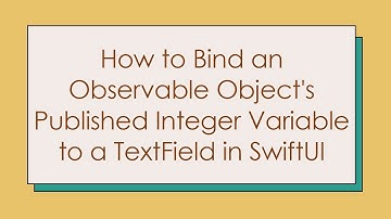 How to Bind an Observable Object