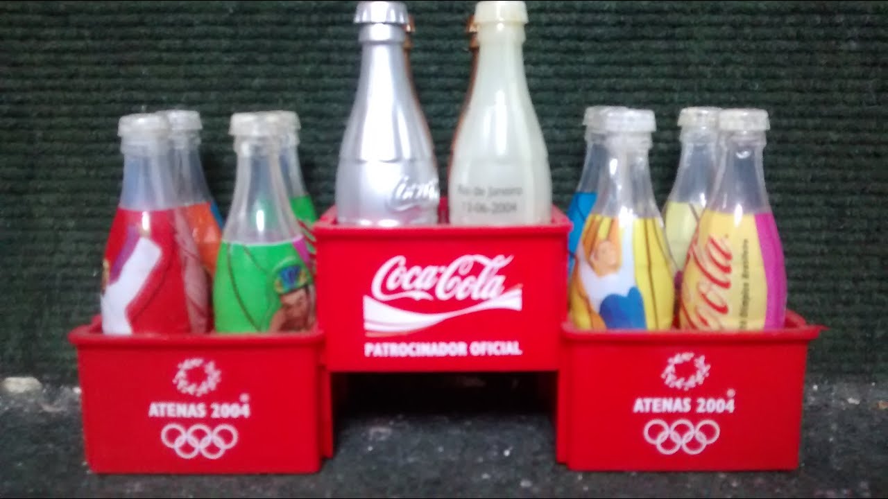 Review coleção garrafinhas coca cola Atenas 2004 - YouTube