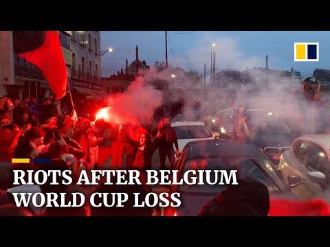 Fifa world cup: rioters torch vehicles in brussels after belgium’s surprise 0-2 loss to morocco