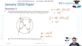 CSEC Maths - January 2020 Question 9 (Terry David)