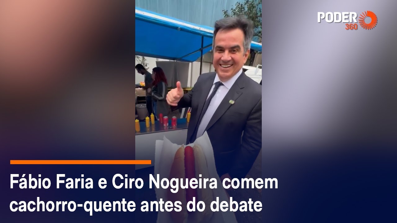 Fábio Faria e Ciro Nogueira comem cachorro-quente antes do debate