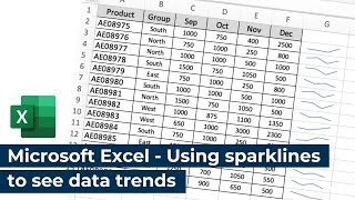 Microsoft Excel - Using sparklines to see data trends