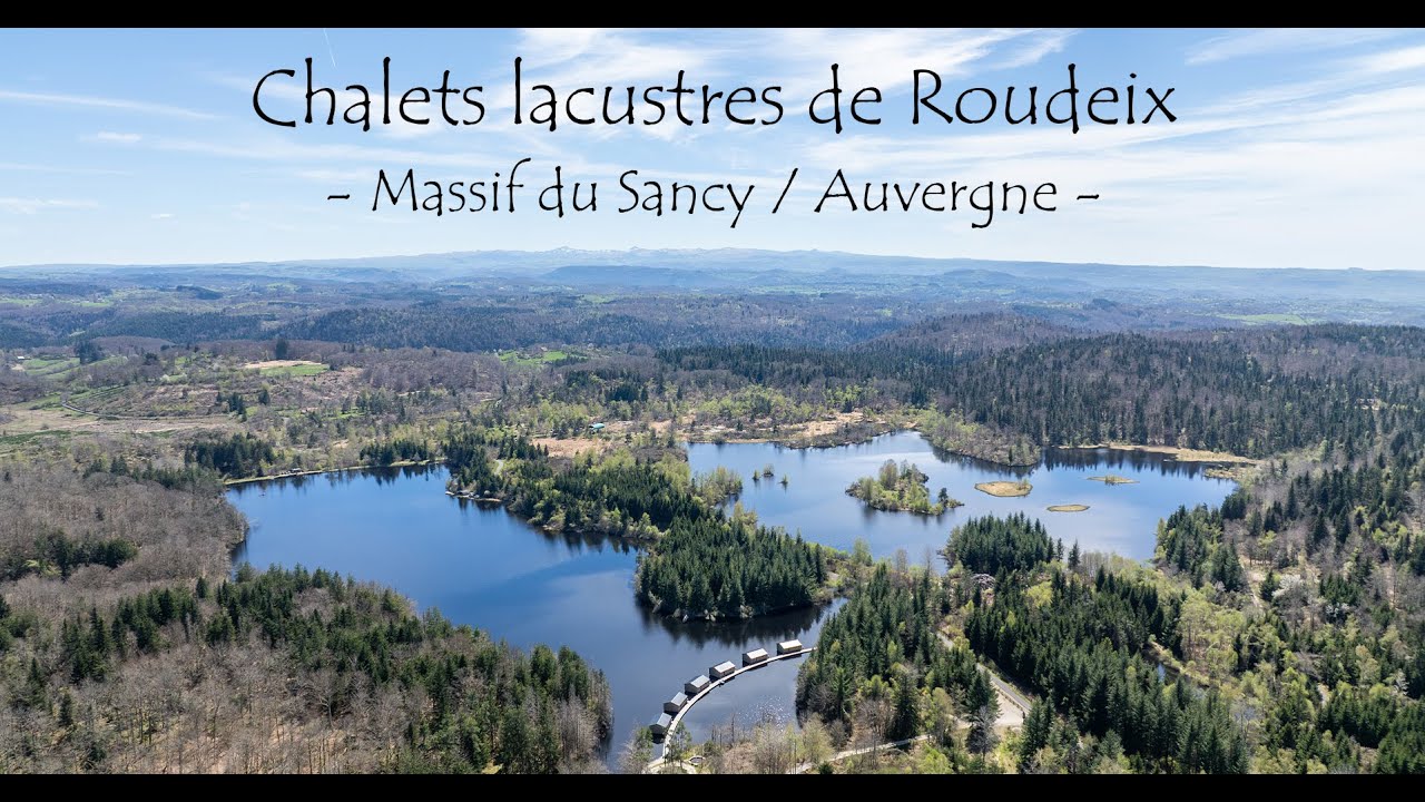 FCP [Drone 4K] - Lac et chalets lacustres de Roudeix - Massif du Sancy / Auvergne