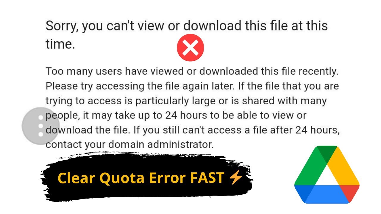How to Fix Google Drive Quota Exceeded Error - YouTube