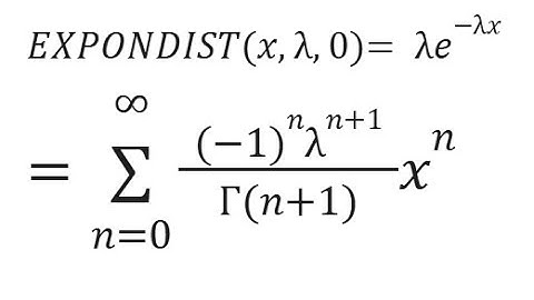 GAMMA EXPONDIST Taylor Maclaurin SERIESSUM LOGEST EXPONENTIAL REGRESSION Google Sheets or Excel