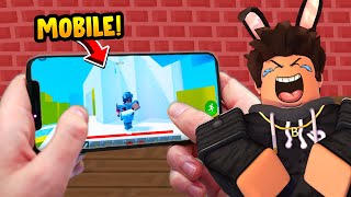 I Played MOBILE and WON!! in Roblox BedWars