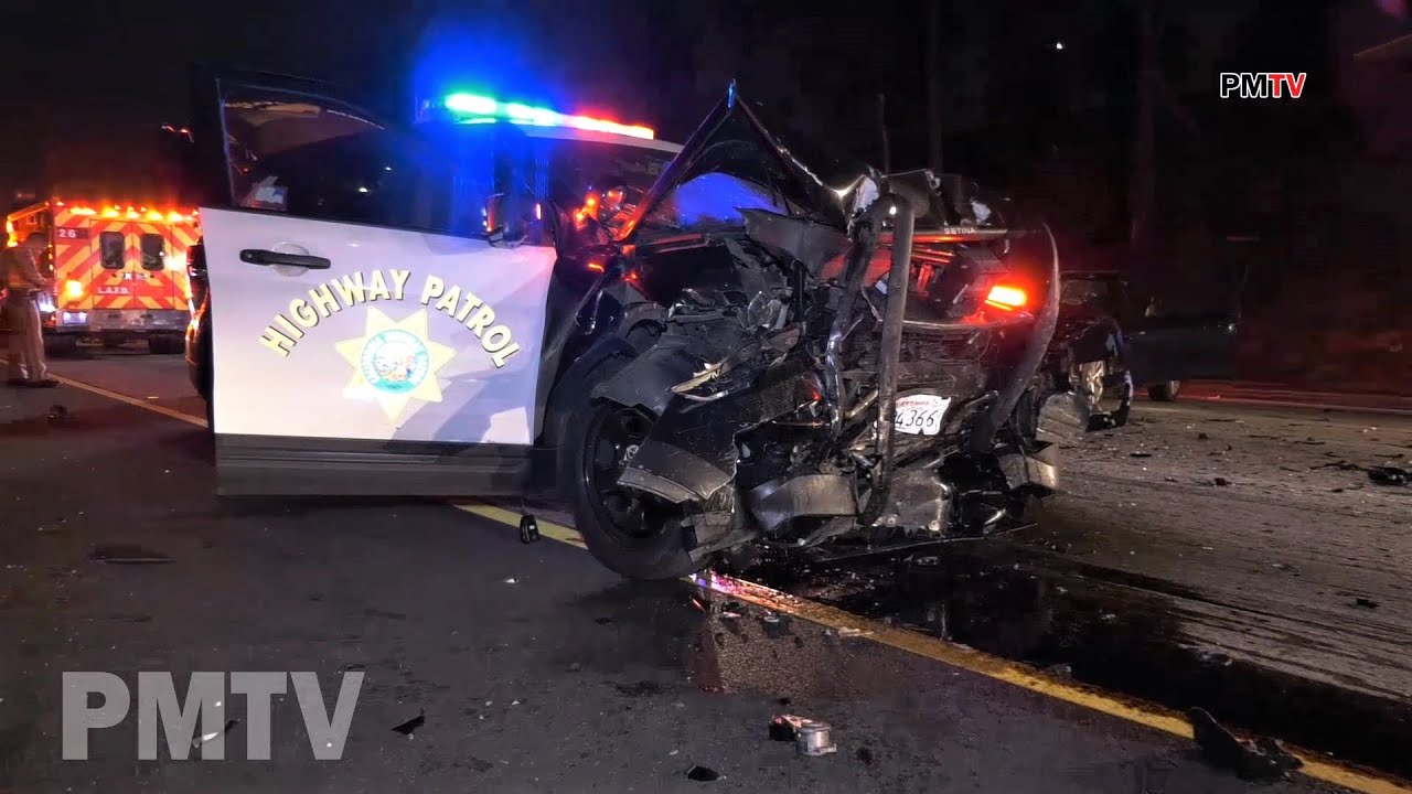 CHP Crashes Into Wrong Way Driver To Save Others | Mid-City - YouTube