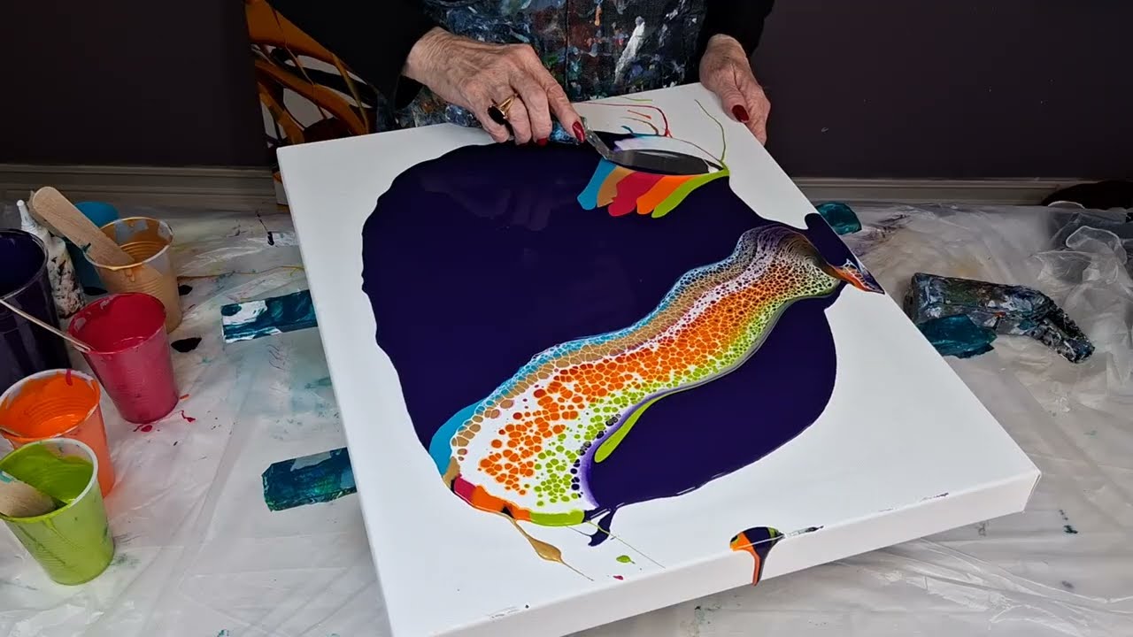 408 Wow the lacing in this swipe is beautiful~ must see acrylicpour fluidpour fluidart swipe 