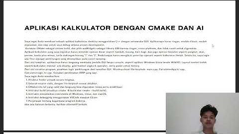 (13) Membuat aplikasi menggunaan Cmake dan tools AI
