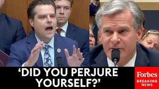'Play The Video!': Matt Gaetz Confronts FBI's Wray With Video Of Past Testimony