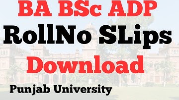 PU BA BSc ADP 2023 Roll No Slips Upload Download Now #universityofthepunjabofficial