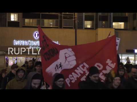 Czech Republic: Protest against European far-right leaders' meeting