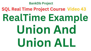 #43 Union & Union ALL RealTime in SQL Telugu | SQL Real Time Project Course  in Telugu | SQL Telugu