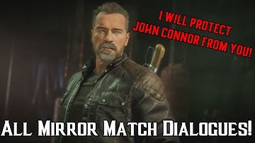 MK11 - All Terminator Mirror Match Intro Dialogues! (Terminator vs Terminator)