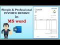 How to Create an INVOICE in word | Invoice Bill Format | Ms Word Tutorial | IT Learning Point