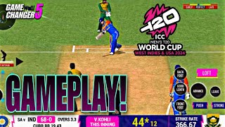 Game Changer 5 Cricket Game: T20 World Cup 2024 Gameplay | South Africa vs India,New Commentary! screenshot 4