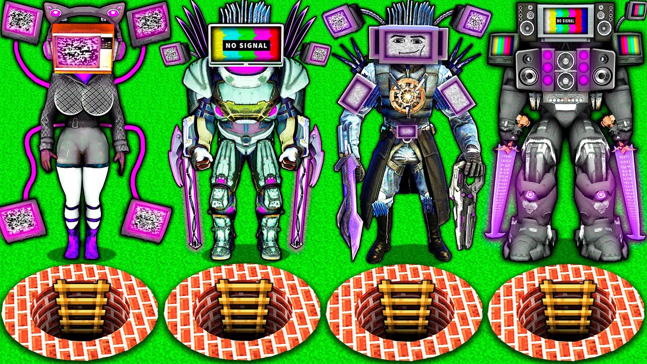 WHAT INSIDE this SECRET PITS of TV MAN TITAN vs SKIBIDI TOILET and TV WOMAN in MINECRAFT animation