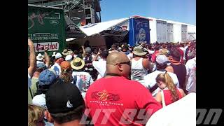 John Force gives it a whack and the fans go wild, Funny Car warm up, POWERade Drag Racing Series, 21