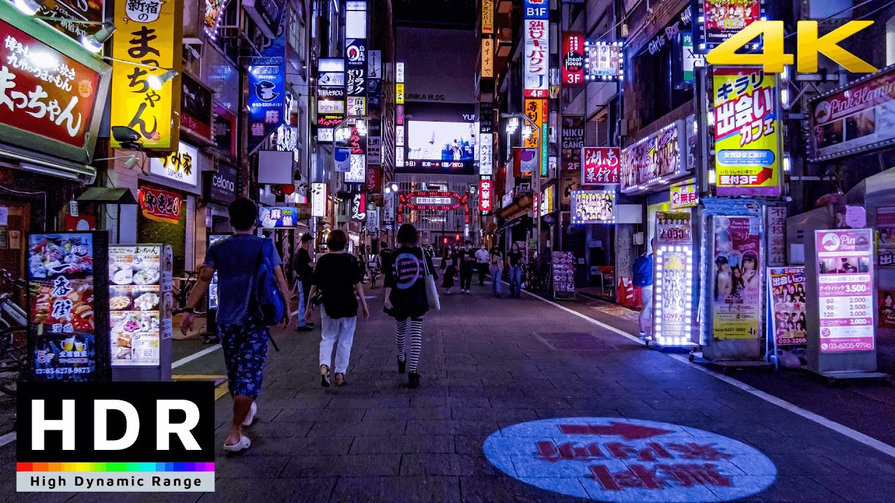 【4K HDR】100 minutes of Tokyo Night - Shinjuku Kabukicho