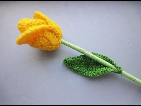 Видео вязание крючком тюльпаны