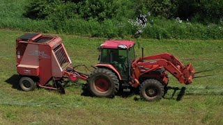 Baling and Wrapping first crop hay | May 2020