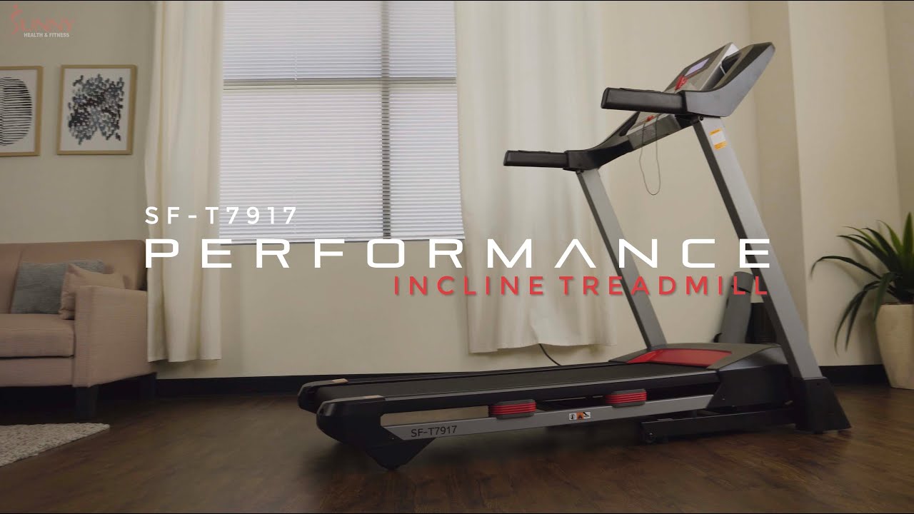 Sunny Health & Fitness Incline Treadmill w/ Bluetooth Speakers, USB Charging Function SF-T7917