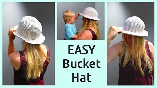 EASY Crochet Bucket Hat Pattern ☀ How to Crochet Bucket Hat