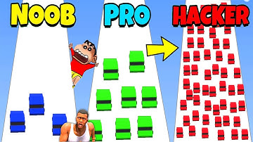 NOOB vs PRO vs HACKER in CITY DRIFT IO x CROWD CITY RUN with SHINCHAN and CHOP