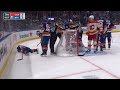 Referees completely miss high stick against alex romanov from blake coleman