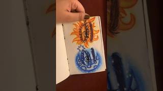 moon and sun #art #drawing #sketch #painting #artist #trend #draw #moon #sun #watercolor #shorts