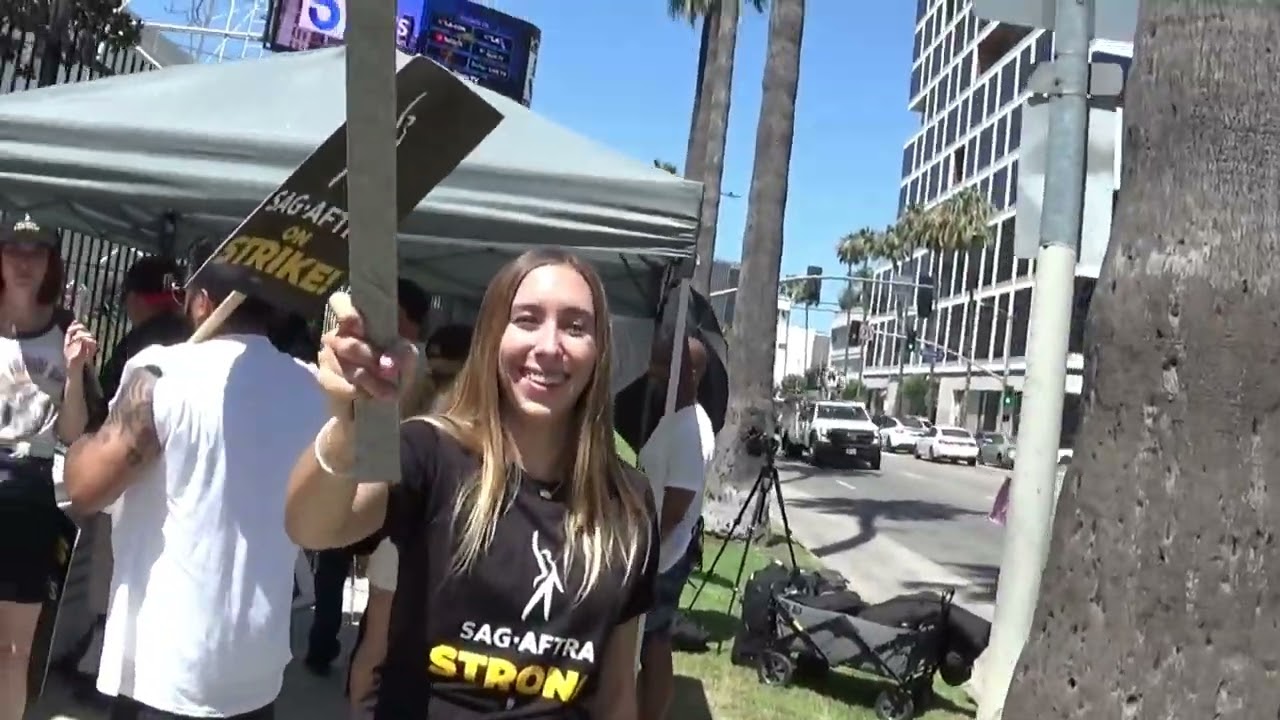 SAG AFTRA WGA Picket Line Outside Netflix