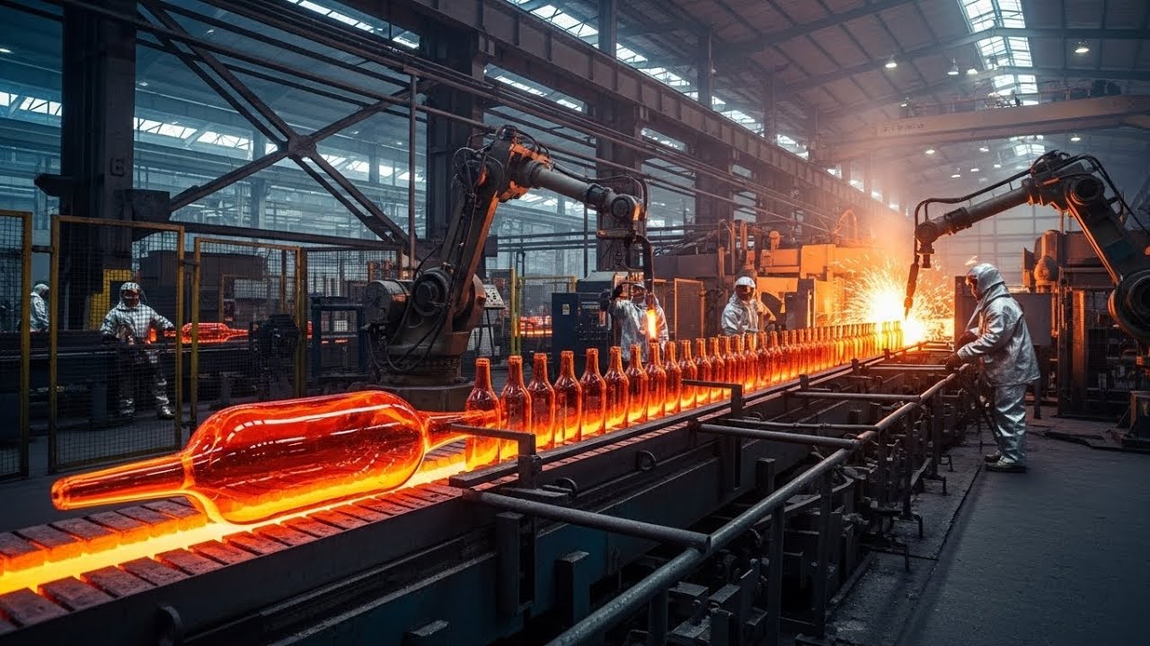 Inside the Glass Bottle Factory 🍾 A Million Bottles Born from Fire