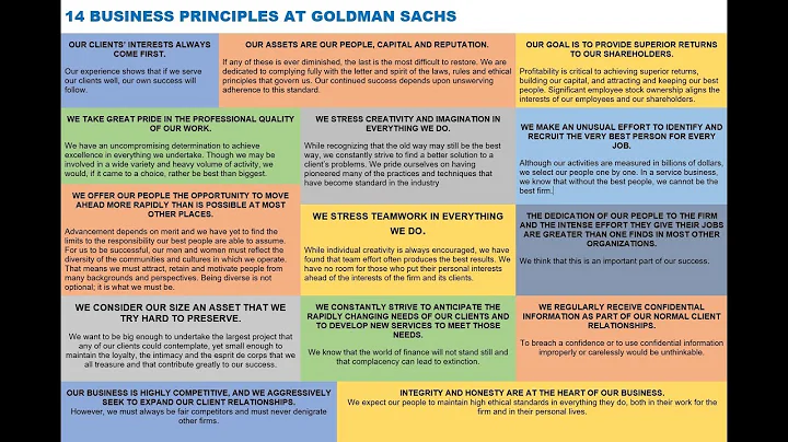 14 BUSINESS PRINCIPLES AT GOLDMAN SACHS via Lloyd ...
