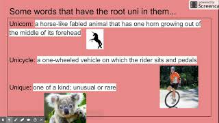 word root uni - Google Slides Information