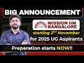 MISSION IIM Bangalore 2025 Crash Course: Prep Starts 2 Nov | GET READY!!