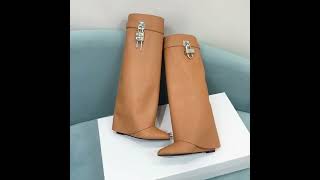 G*ivenchy 4G padlock wedge heels Shark Lock bootsbootsknee-high bootsShark Lock wedge heels