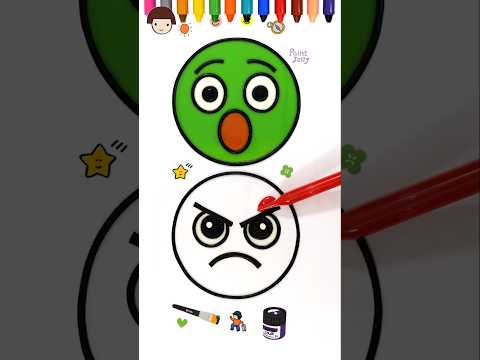 Emoji satisfying creative art, Surprised, Angry | Satisfying Art #CreativeArt #Satisfying