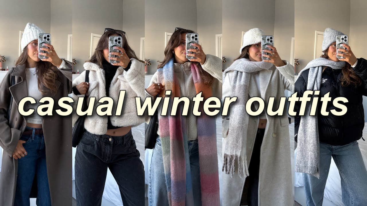 CASUAL WINTER OUTFITS ️ how to layer for cold weather + cozy winter ...