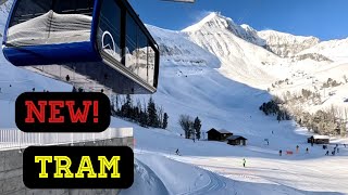 Experience the NEW Big Sky Tram! Ride to almost 12,000 feet with breathtaking views #skiing  #tram