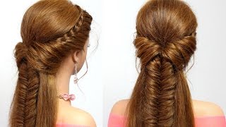 Easy hairstyle for  long hair with braids tutorial