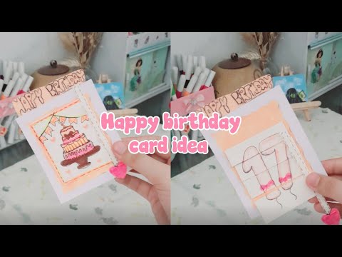 Diy "HAPPY BIRTHDAY"card idea 🎂 #artscraft #diy #youtube 