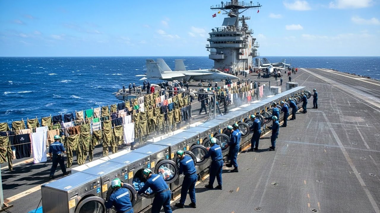 How 5,000 Sailors Wash 70 Tons of Filthy Clothes on a $13B Warship… Using ZERO Fresh Water