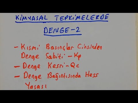 Kimyasal Tepkimelerde Denge - 2 (Kimya 11.sınıf - AYT) 2020 - 2021 YKS DERS VİDEO